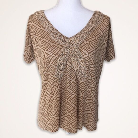 Anthropologie C. Keer Diamond Tile Top - Picture 3 of 7